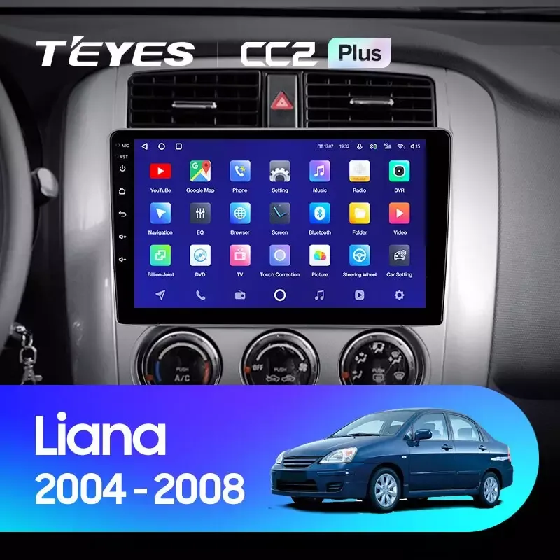 Комплект магнитолы TEYES CC2 Plus 9.0" для Suzuki Liana I рестайлинг 2004-2008