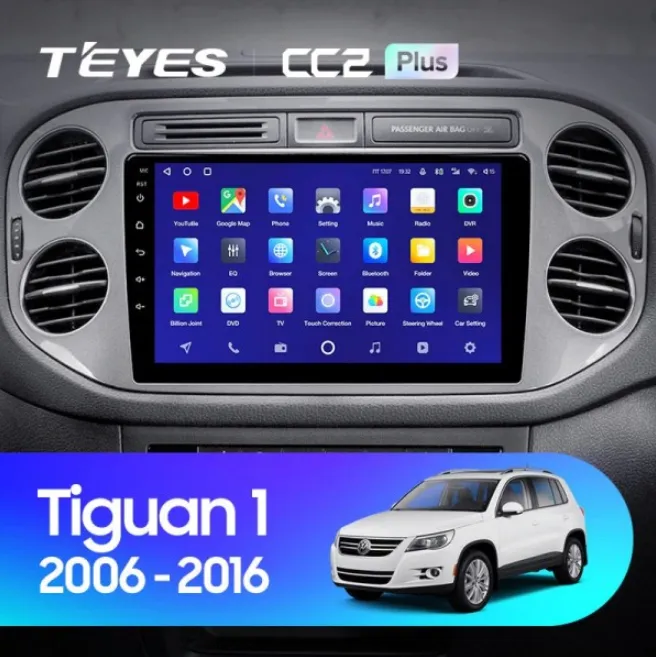 ШГУ Teyes CC2 Plus 3/32 GB Volkswagen universal Tiguan-1 - фото