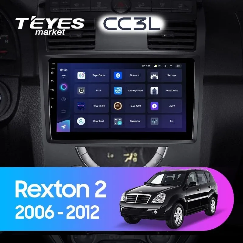 Комплект магнитолы TEYES CC3L 10.2" для SsangYong Rexton