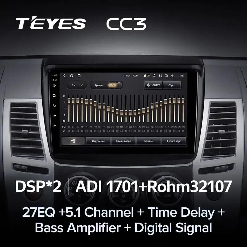 Комплект магнитолы TEYES CC3L 9.0" для Mitsubishi Pajero Sport