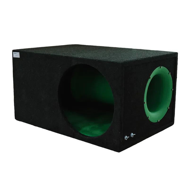 Ящик под сабвуфер 15" люкс с трубой зеленый - фото
