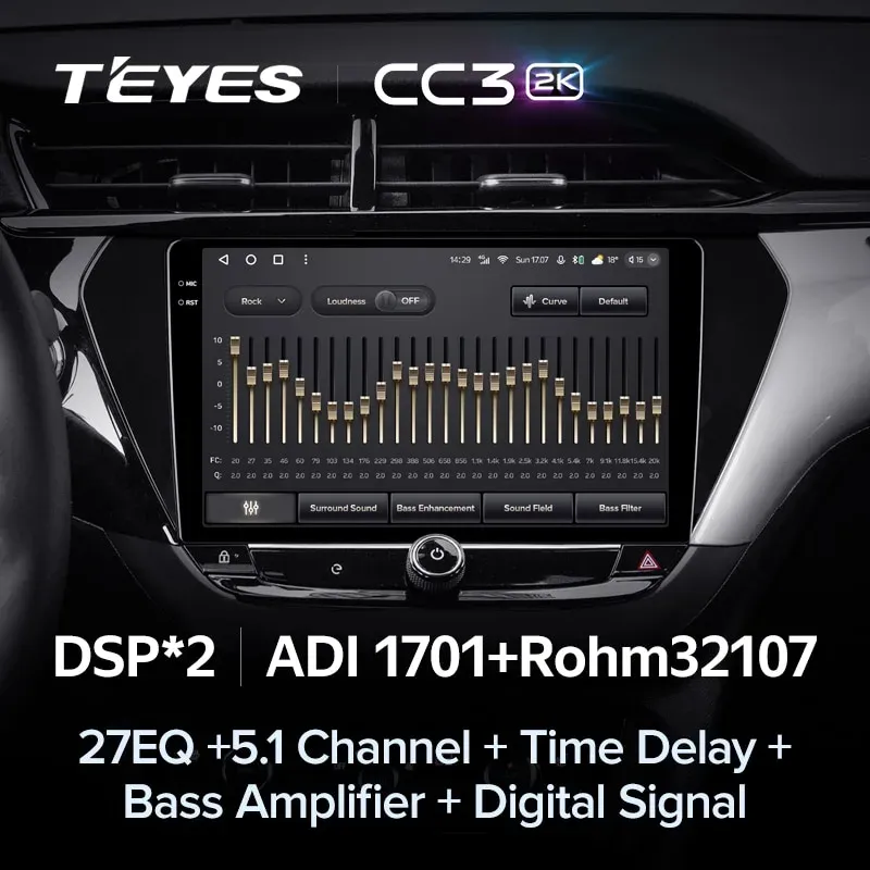 Комплект магнитолы TEYES CC3 2K 9.5" для Opel Corsa F 2019-2023