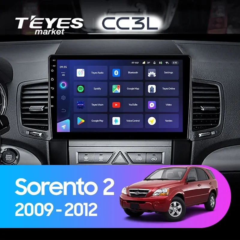Комплект магнитолы TEYES CC3L 10.2" для Kia Sorento