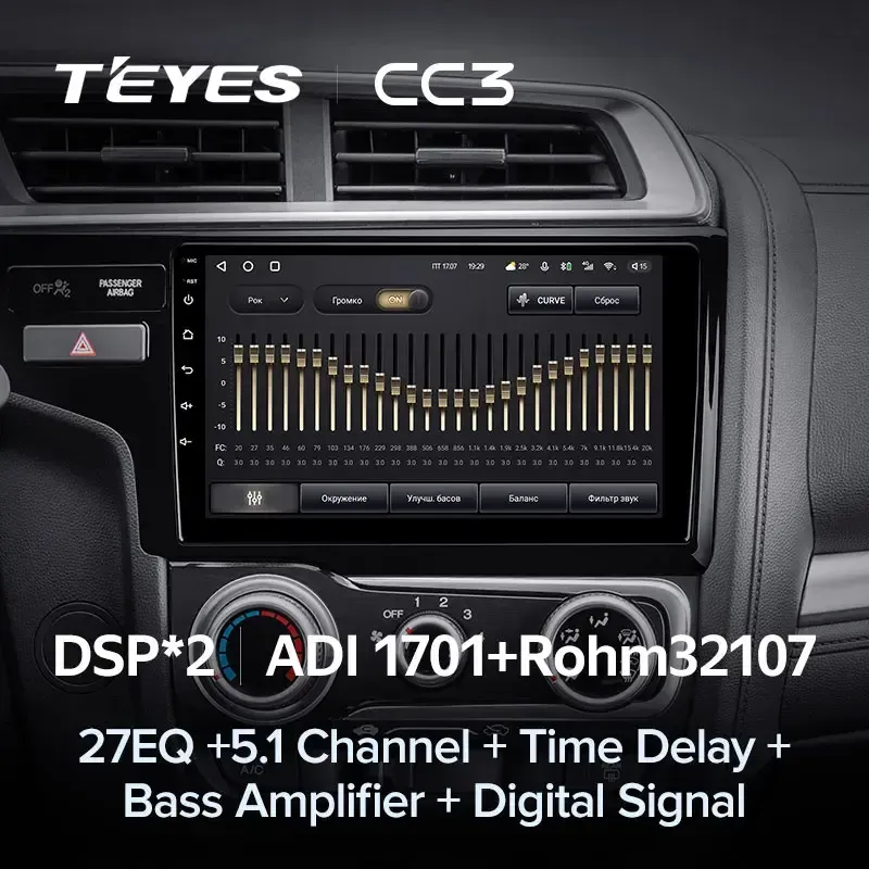 Комплект магнитолы TEYES CC3L 4/32 9.0" для Honda Jazz 3 2015-2020 / Fit 3 GP GK 2013-2020 【F1】 A 9.0" для Honda Fit