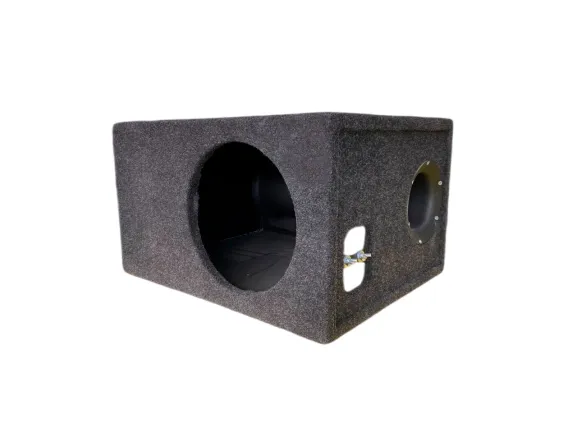 Ящик под сабвуфер 10" люкс с трубой желтый  - фото
