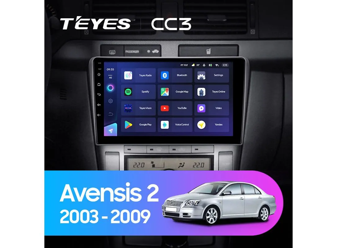 ШГУ Teyes CC3 3/32 GB Toyota Avensis 2 T250 2003-2009 - фото