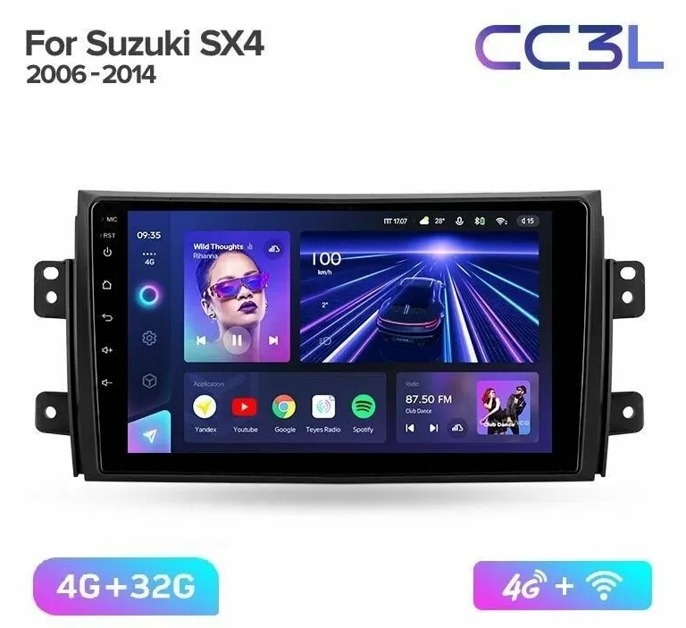 ШГУ Teyes CC3L 4/32 GB Suzuki SX4 1 2006-2014 9" - фото