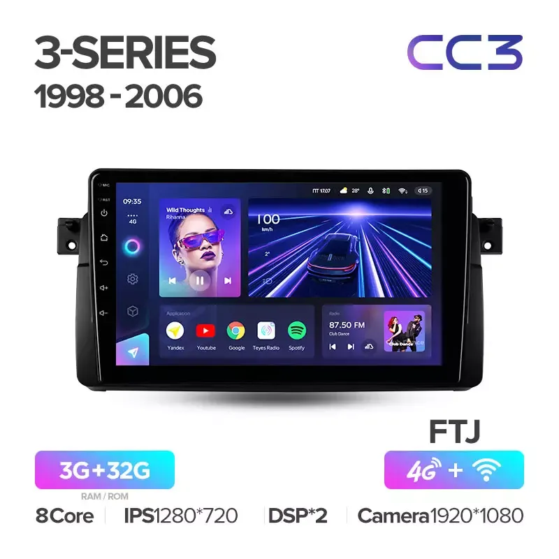 Штатная магнитола TEYES CC3 9.0" для BMW 3 серия E46 1998-2006