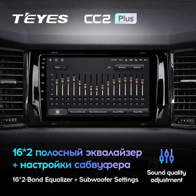 Комплект магнитолы TEYES CC2 Plus 10.2" для Skoda Kodiaq I 2016-2023