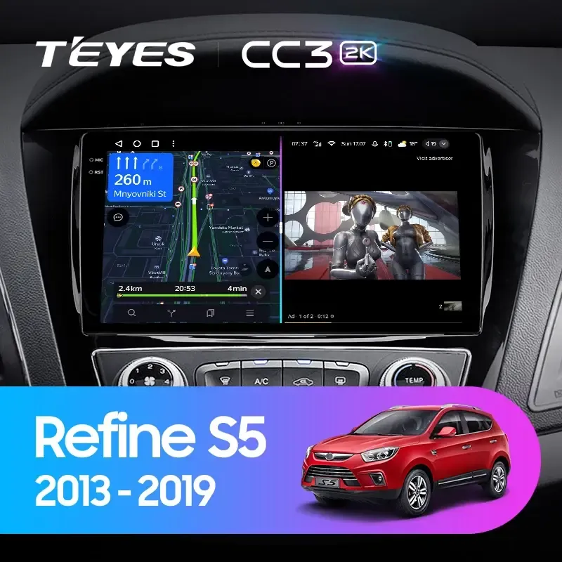 Комплект магнитолы TEYES CC3 2K 10.36" для JAC Refine 2013-2019