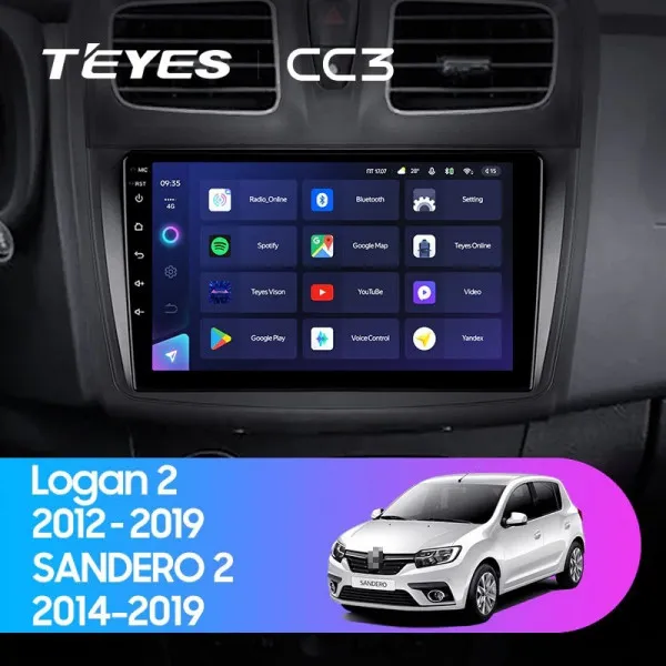 ШГУ Teyes CC3L 4/32 GB Renault Logan 2012-2019 Sandero 2 F1 - фото