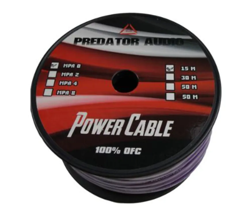 Силовой кабель Predator Audio 4AWG OFC (1б-50м)(1м) - фото Силовой кабель Predator Audio 4AWG OFC (1б-50м)(1м) - фото