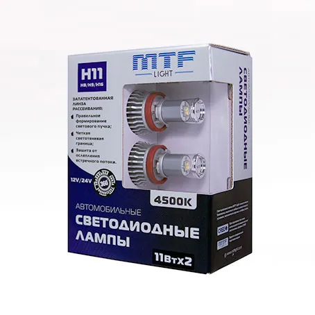 Лампа светодиодная MTF H11 (H8/H9/H16 ) 4500K BL - фото