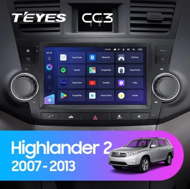 ШГУ Teyes CC3 3/32 GB Toyota Highlander 2 XU40 2007-2013 - фото