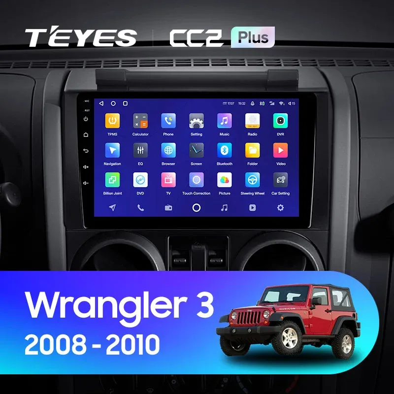 Комплект магнитолы TEYES CC2 Plus 9.0" для Jeep Wrangler III 2007-2018