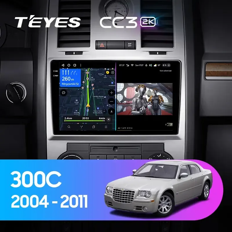 Комплект магнитолы TEYES CC3 2K 9.5" для Chrysler 300C I 2004-2011