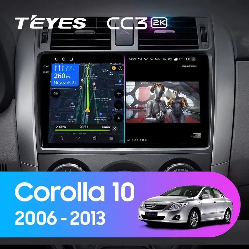 ШГУ Teyes CC3 2K 6/182 GB Toyota Corolla 10 E140 E150 2006-2013  - фото