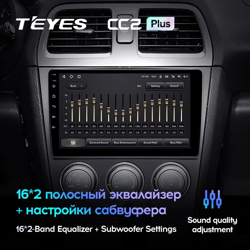 Комплект магнитолы TEYES CC2 Plus 9.0" для Subaru Impreza GD/GC/GG 2000-2007