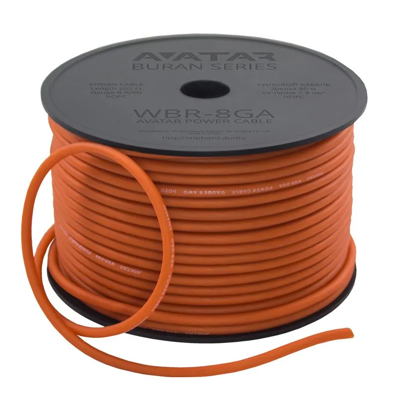 Силовой кабель AVATAR WBR-8GA (1б-80м)(1м) - фото