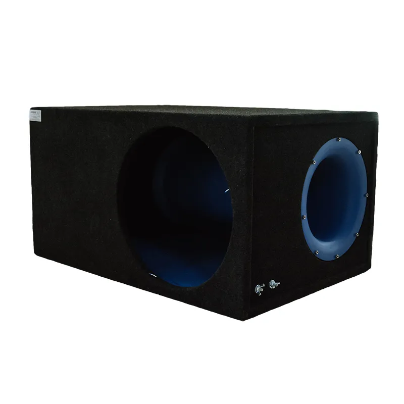 Короб под сабвуфер 15" стандарт с трубой синий - фото