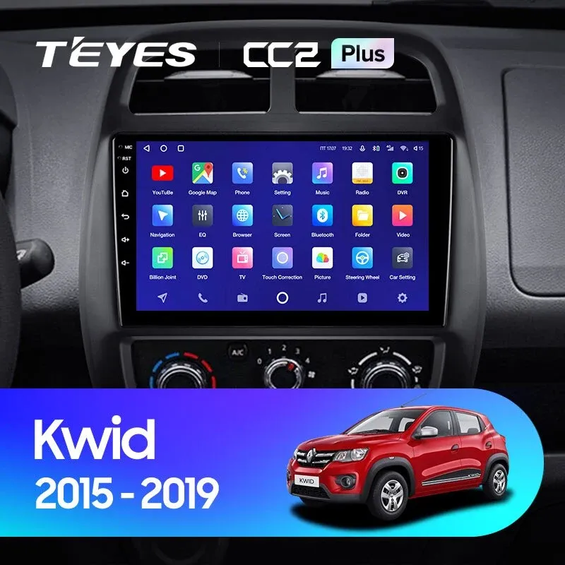 Комплект магнитолы TEYES CC2 Plus 9.0" для Renault Kwid 2015-2019