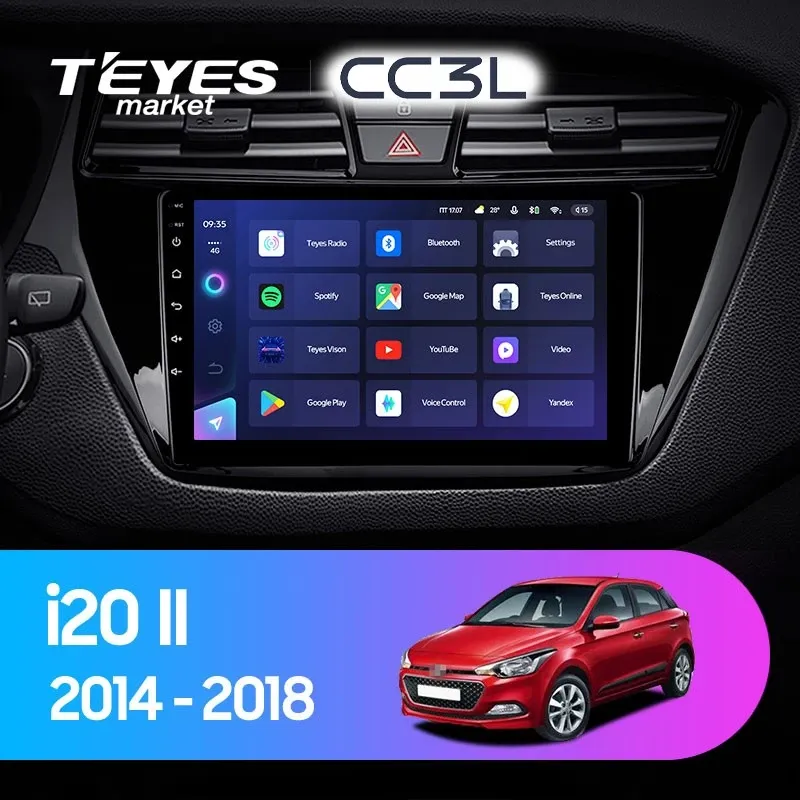 Комплект магнитолы TEYES CC3L 9.0" для Hyundai i20