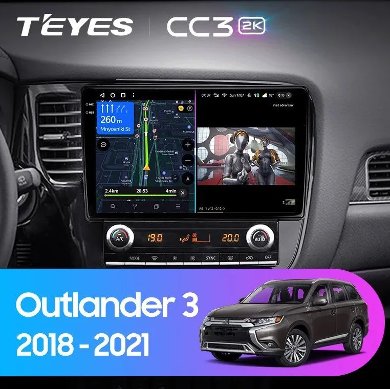 ШГУ Teyes CC3 2K 360° 6/128GB Mitsubishi Outlander 3 2018-2021 10.36" - фото