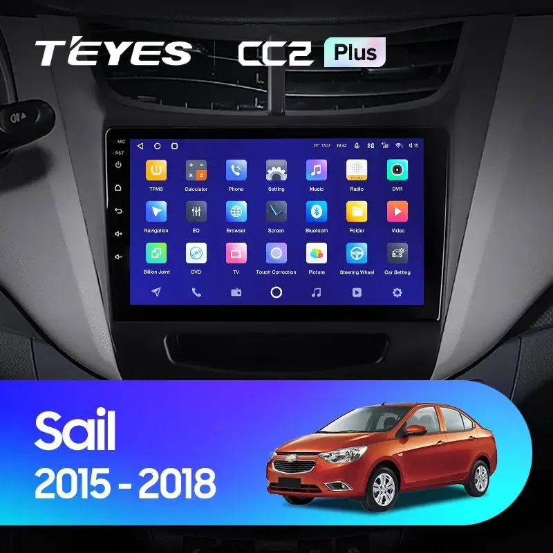 Комплект магнитолы TEYES CC2 Plus 9.0" для Chevrolet Sail 2015-2018