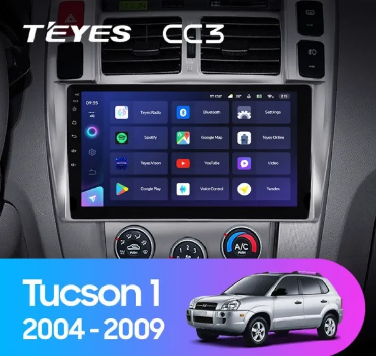 ШГУ Teyes CC3 3/32 GB Hyundai Tucson 1 2004-2009 - фото