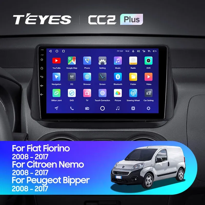 Комплект магнитолы TEYES CC2 Plus 9.0" для Citroen Nemo I 2008-2015