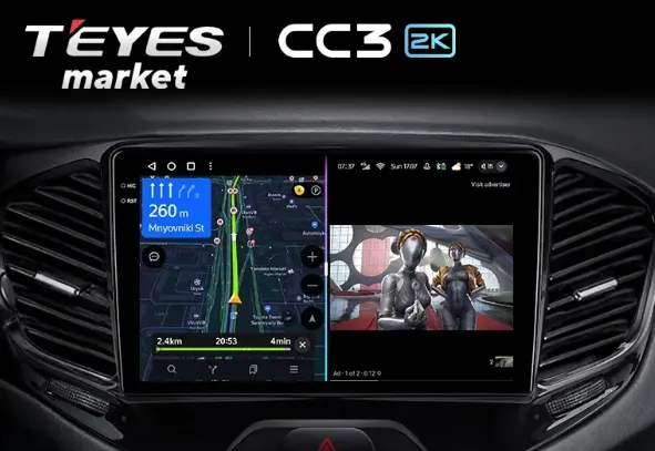 ШГУ Teyes CC3 2K 360 6/128 GB LADA Vesta Cross Sport 2015-2020, 9.5" - фото