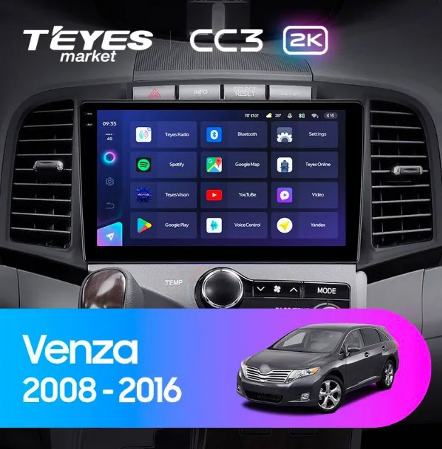 ШГУ Teyes CC3 2K 4/32 GB Toyota Venza 2008-2016 9"  - фото