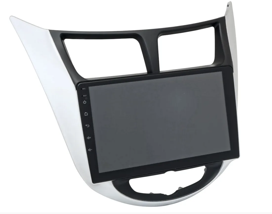 Рамка RHY-FC803 UMS HYUNDAI Solaris 2011-2017 BLACK/SILVER, 9" - фото