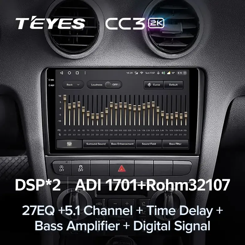 Комплект магнитолы TEYES CC3 2K 9.5" для Audi A3 8P рестайлинг 2004-2013