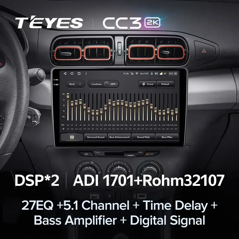 Комплект магнитолы TEYES CC3 2K 10.36" для Citroen C3 Aircross I рестайлинг 2021-2023