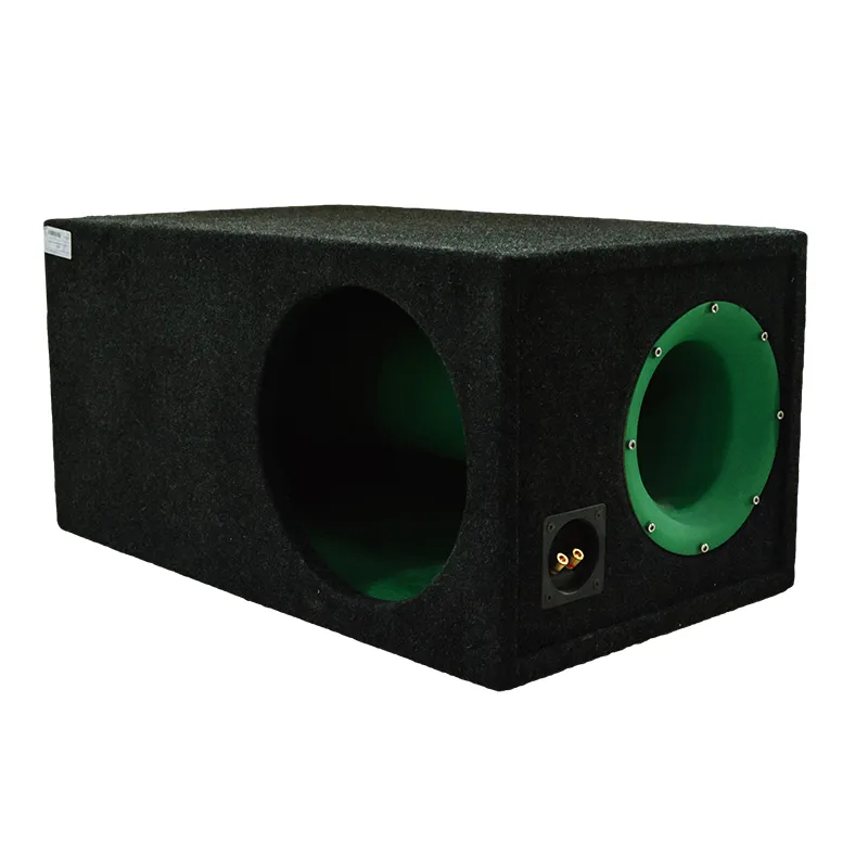 Ящик под сабвуфер 12" люкс с трубой зеленый - фото