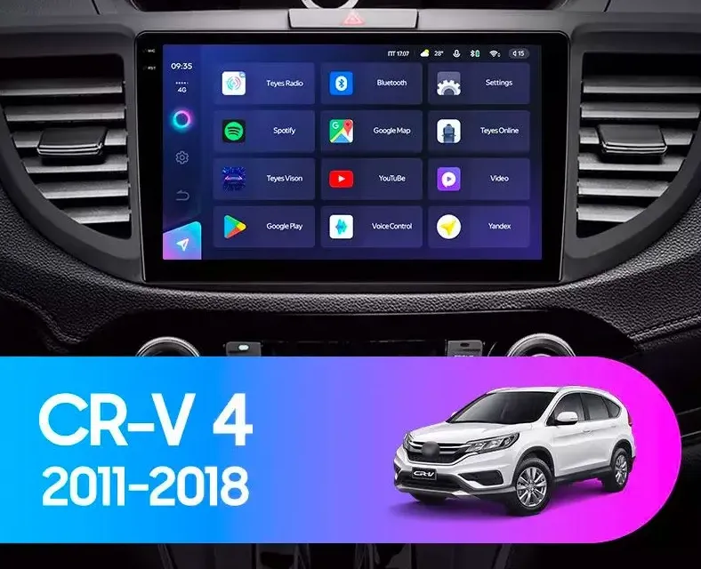 ШГУ Teyes CC3 2К 6/128 GB Honda CRV CR-V 4 RM RE 2011-2018 10,2" - фото