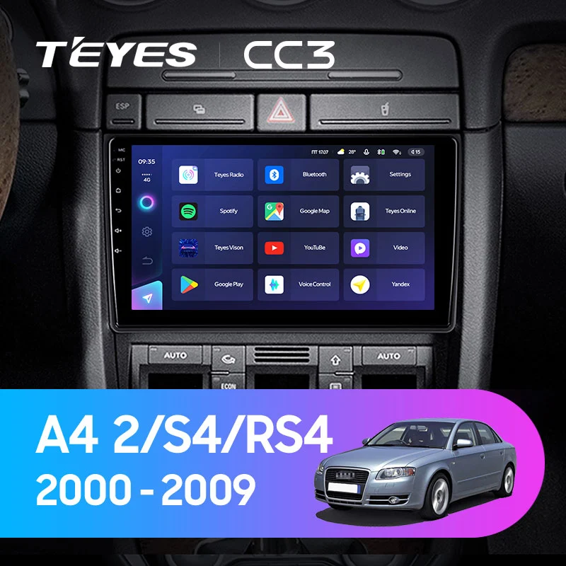 Комплект магнитолы TEYES CC3 9.0" для Audi A4 B6 2000-2009