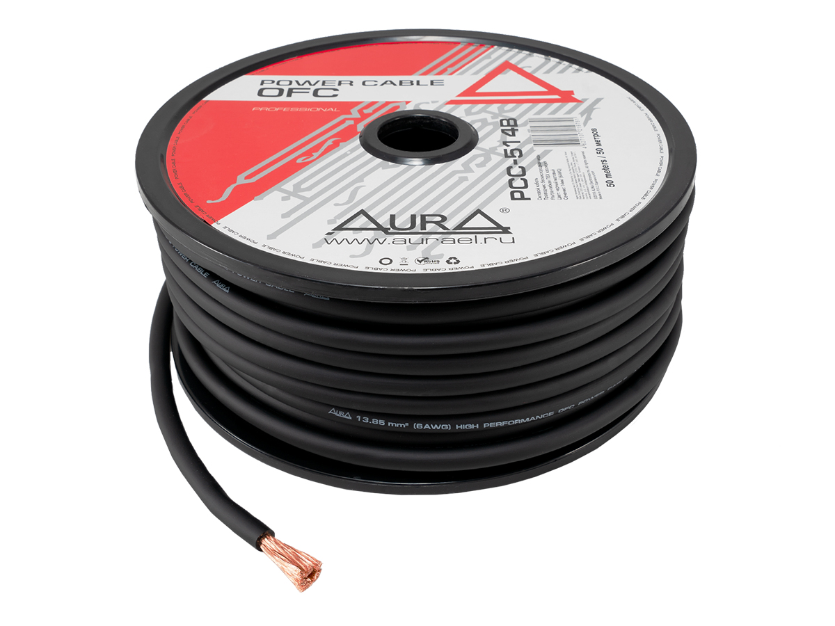 Силовой кабель Aura PCC-514B 6 AWG (1б-50м) (1м) - фото