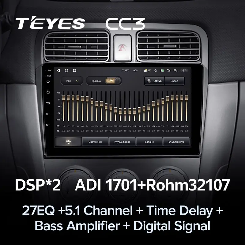 Комплект магнитолы TEYES CC3 9.0" для Subaru Forester SG 2002-2008