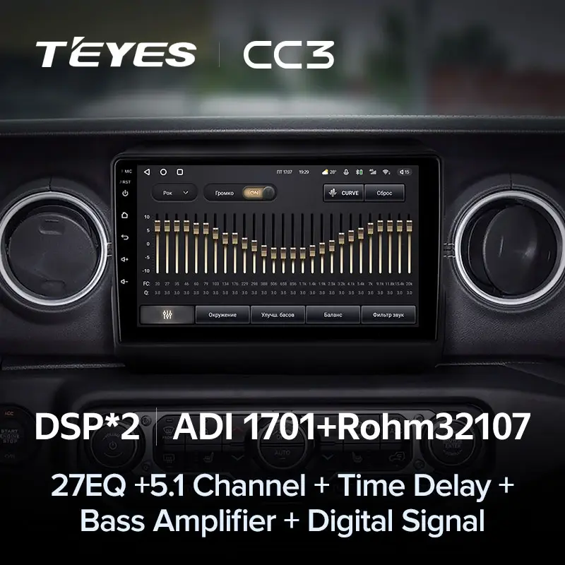 Комплект магнитолы TEYES CC3L 9.0" для Jeep Wrangler