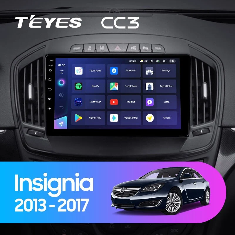 Комплект магнитолы TEYES CC3 9.0" для Opel Insignia I рестайлинг 2013-2017