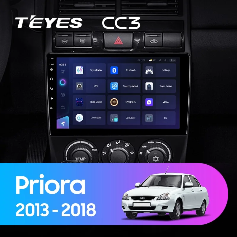 Комплект магнитолы TEYES CC3 9.0" для ВАЗ (LADA) Priora I рестайлинг 2013-2018