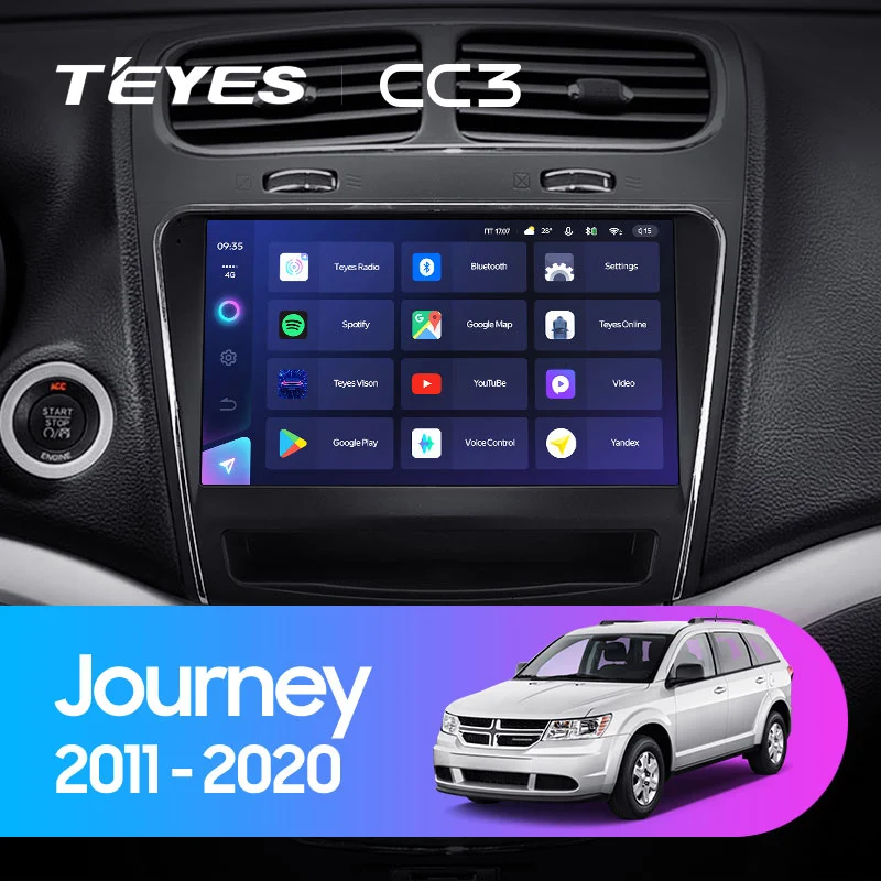 Комплект магнитолы TEYES CC3 9.0" для Dodge Journey I рестайлинг 2011-2023