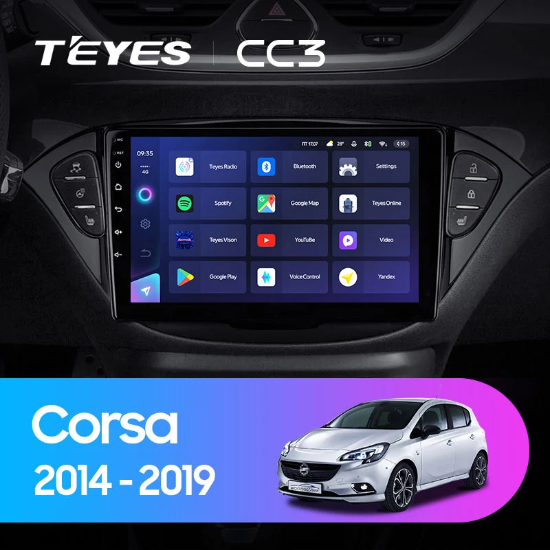 Комплект магнитолы TEYES CC3 9.0" для Opel Corsa E 2014-2019