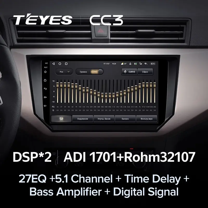 Комплект магнитолы TEYES CC3 9.0" для SEAT Ibiza V 2017-2021