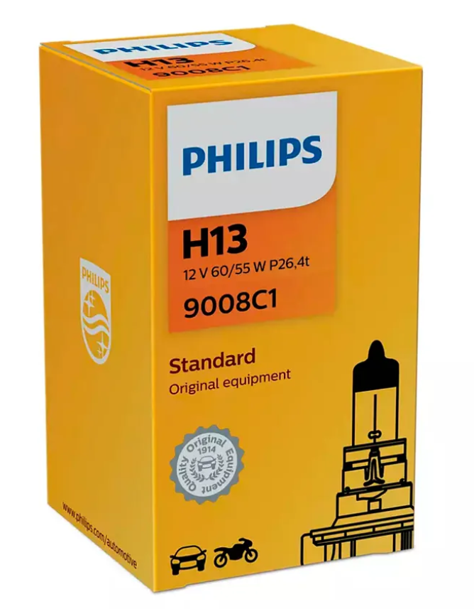 Лампа  Philips H13 12v-55w P26 4t - фото