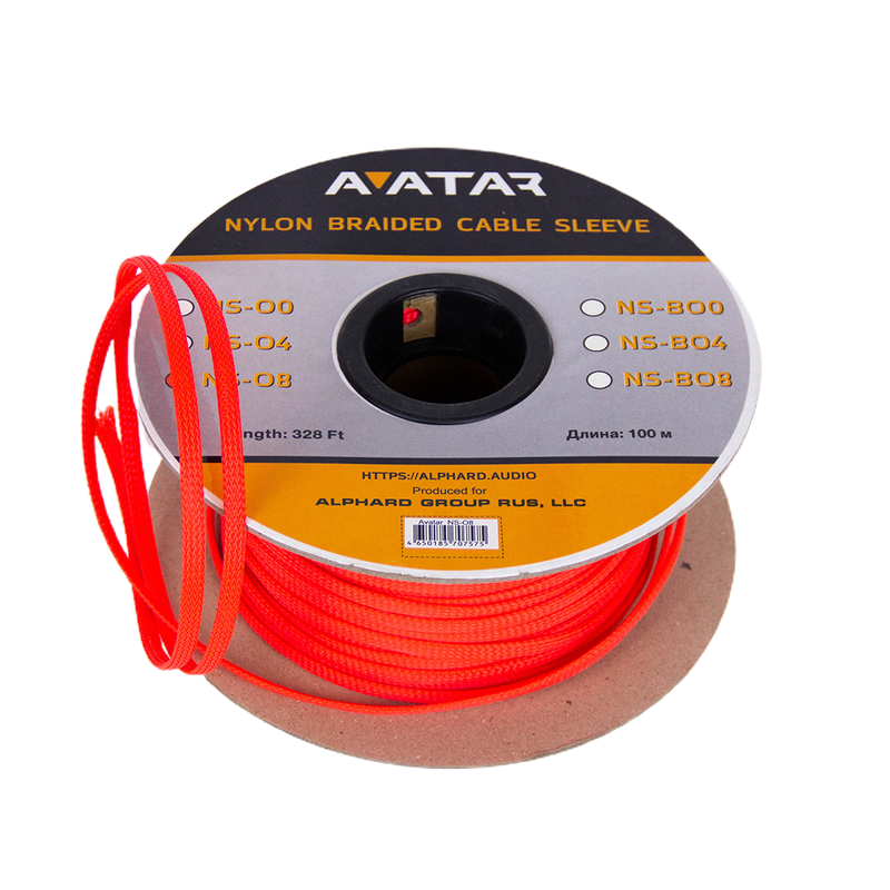 Защитная кабельная оплетка AVATAR NS-O8v2 Orange (1б-200м) - фото