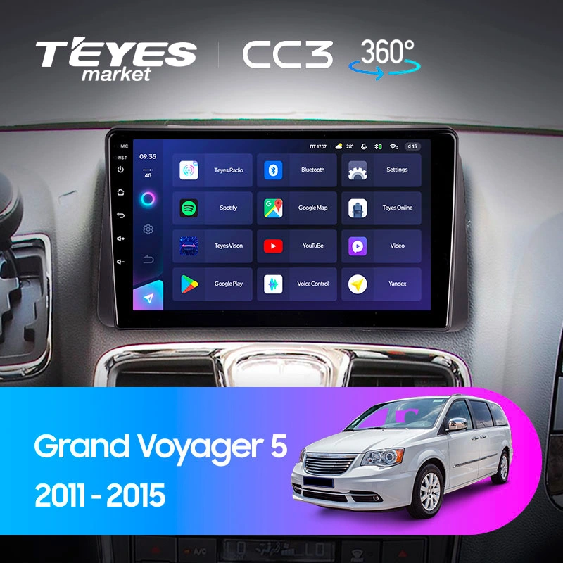 Комплект магнитолы TEYES CC2 Plus 9.0" для Chrysler PT Cruiser I 2000-2010