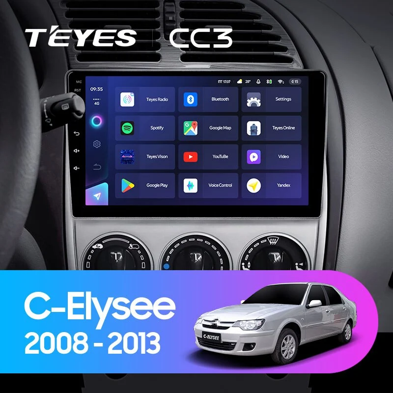 Комплект магнитолы TEYES CC3 9.0" для Citroen C-Elysee 2008-2013